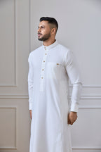 Mens Designer Cream Collar Thobe Jubba | AN 2319
