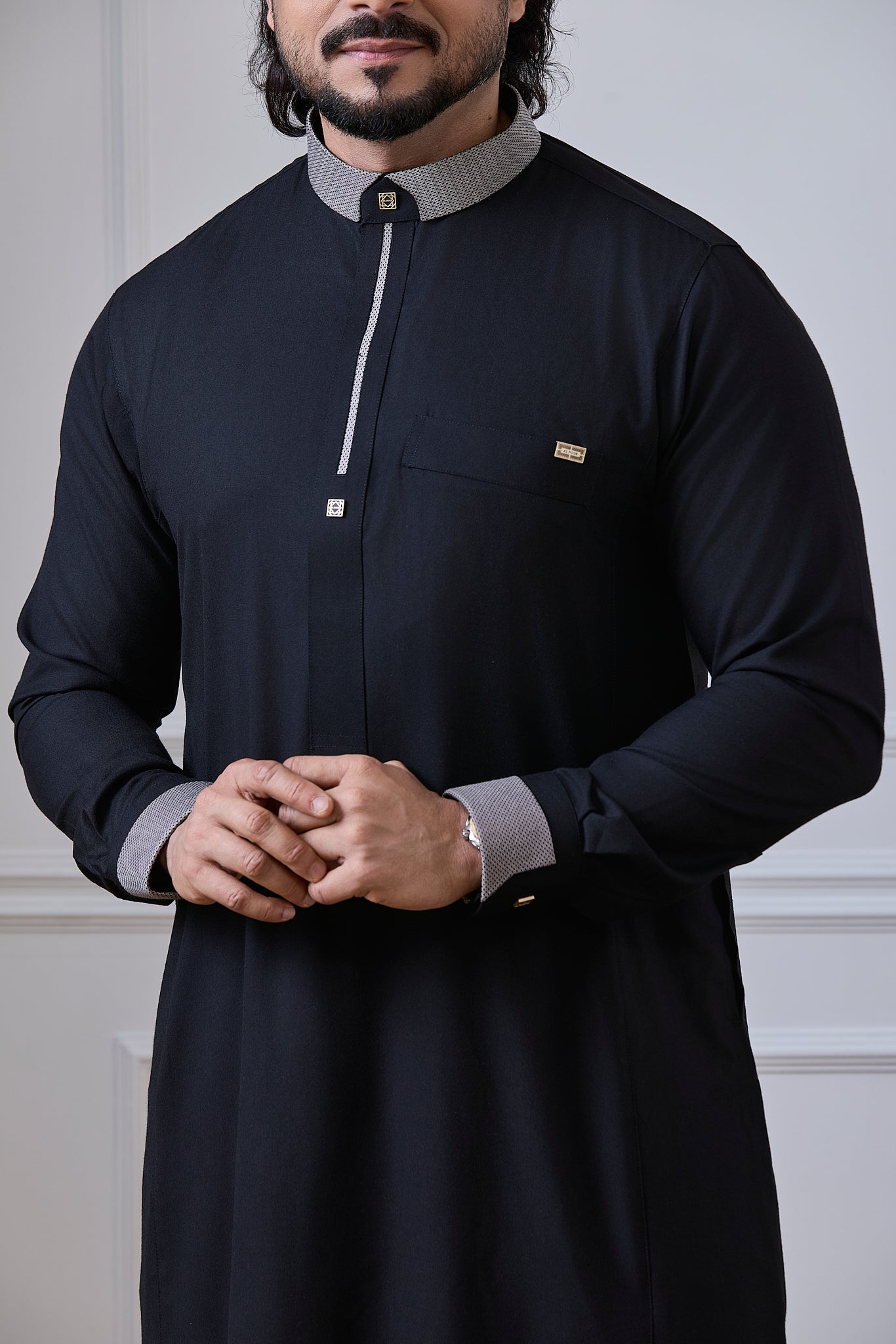 Black color Thobe | AN 2328