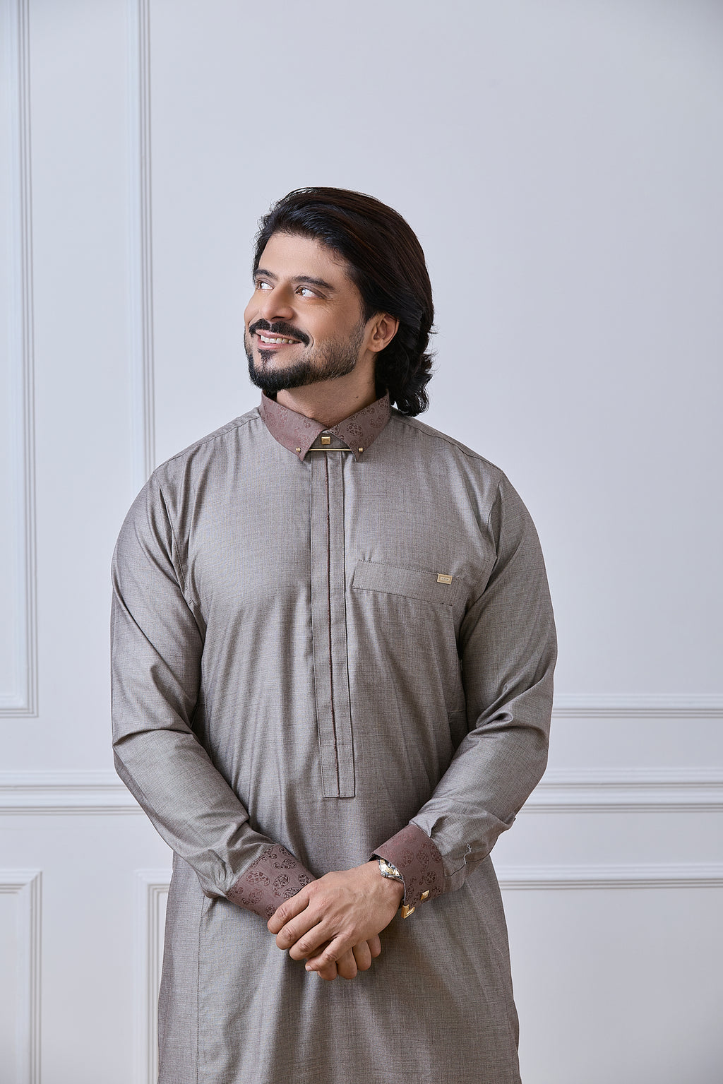 Paisley Jacquard Fabric Jubba for Men | AN 2320