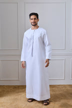 White Pleated Emirati Thobe | AN 2298