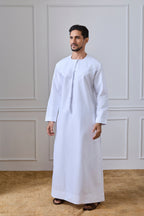 White Pleated Emirati Thobe | AN 2298