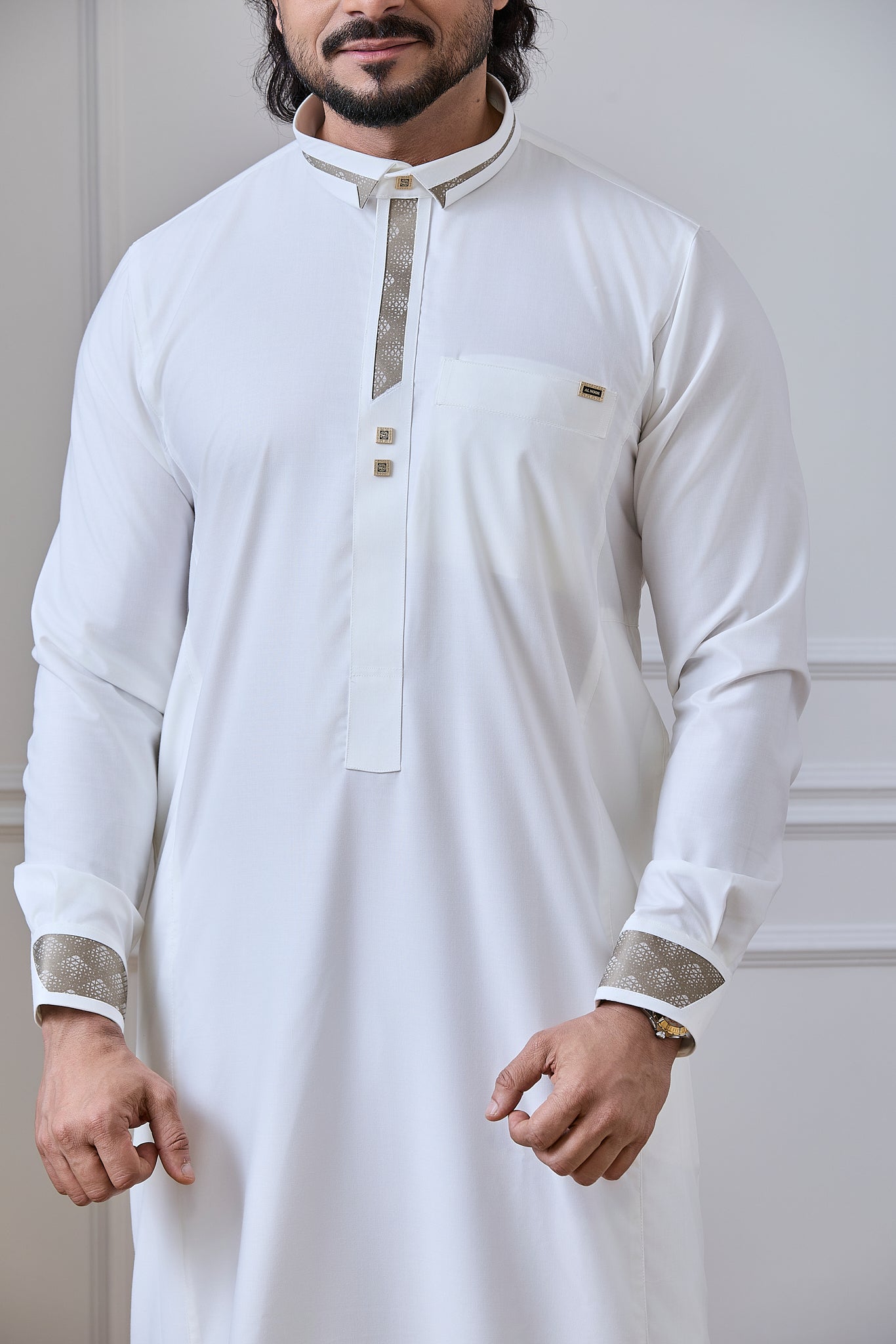Cream elegant design pattern Thobe | AN 2317