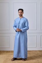 Light Blue Pleated Emirati Thobe | AN 2301