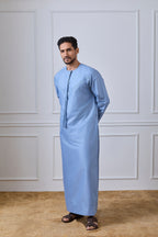 Light Blue Pleated Emirati Thobe | AN 2301