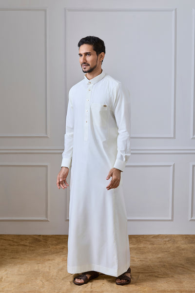 Cream Tuxedo Thobe | AN 1537