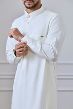 Cream Tuxedo Thobe | AN 1537