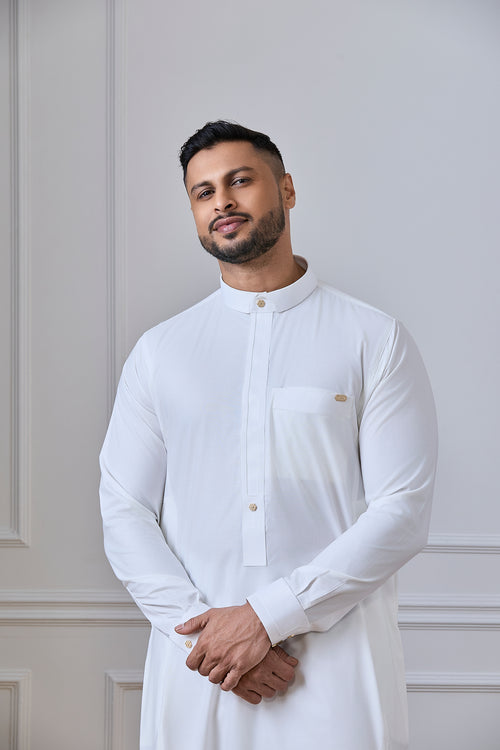 Cream Collar Thobe | AN 2460