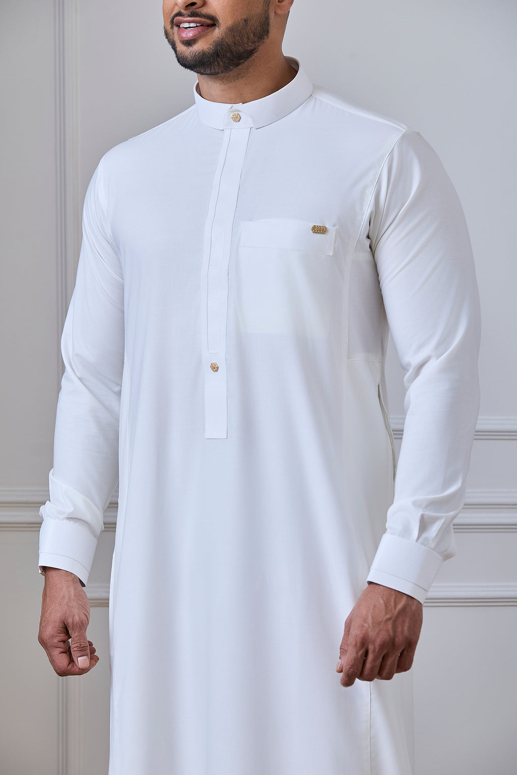 Cream Collar Thobe | AN 2460