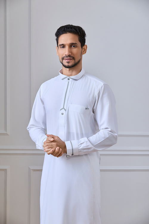 White elegant design pattern Thobe | AN 2326