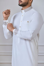 Cream Collar Thobe | AN 2327