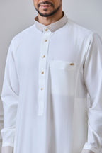 Cream Collar Thobe | AN 2318