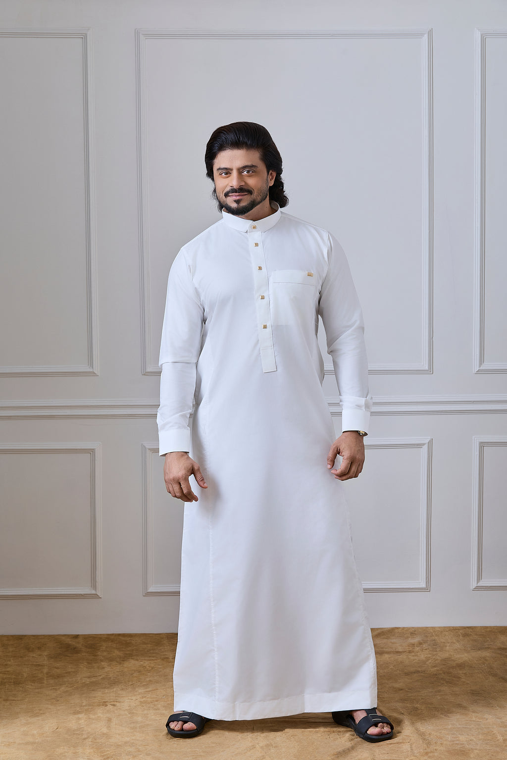 Cream Tuxedo Thobe | AN 2263