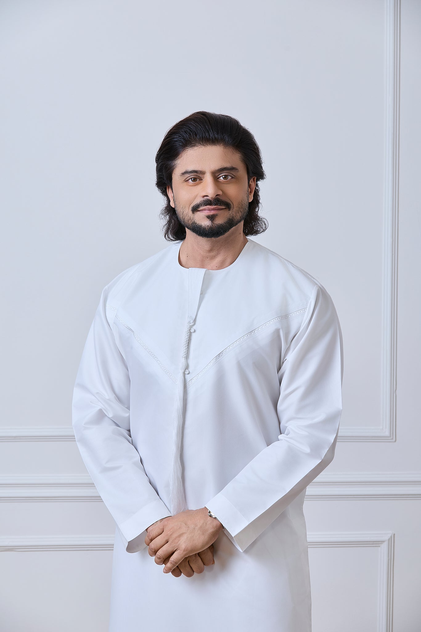White Pleated Emirati Thobe | AN 1939