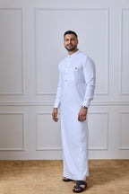 White Tuxedo Thobe | AN 2260