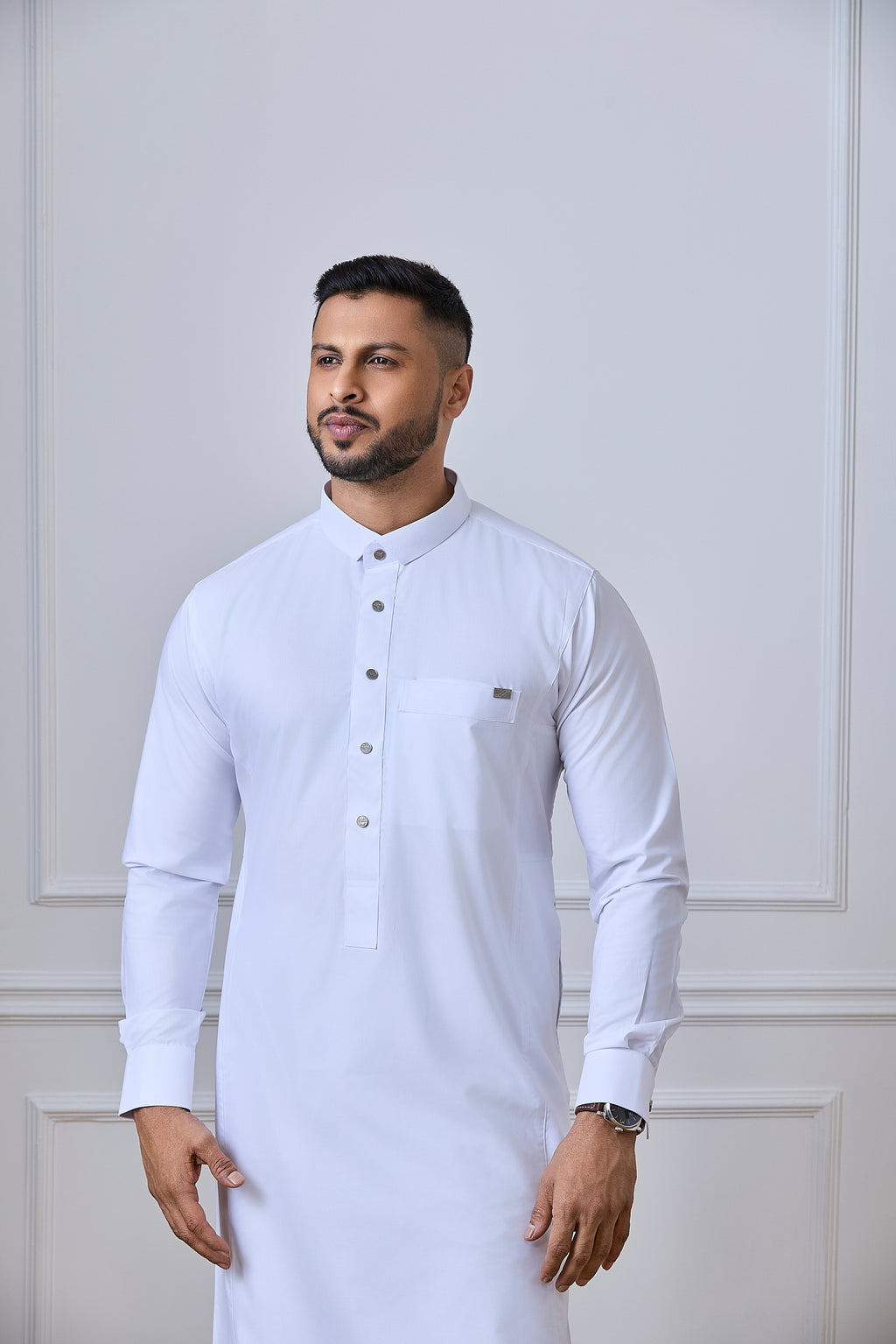 White Tuxedo Thobe | AN 2260