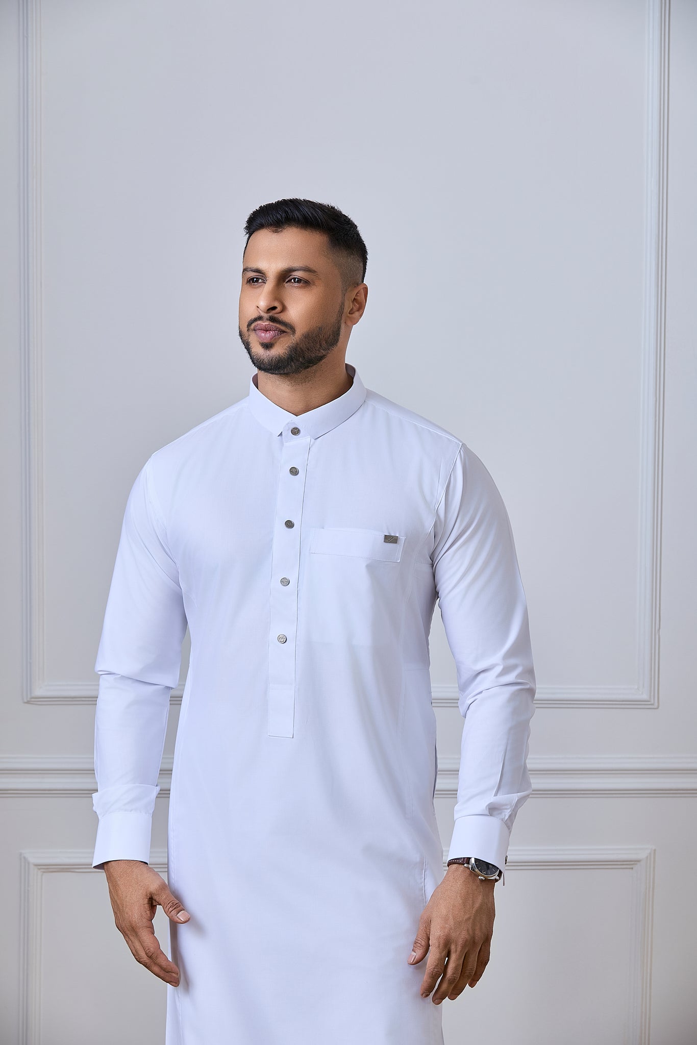 White Tuxedo Thobe | AN 2260