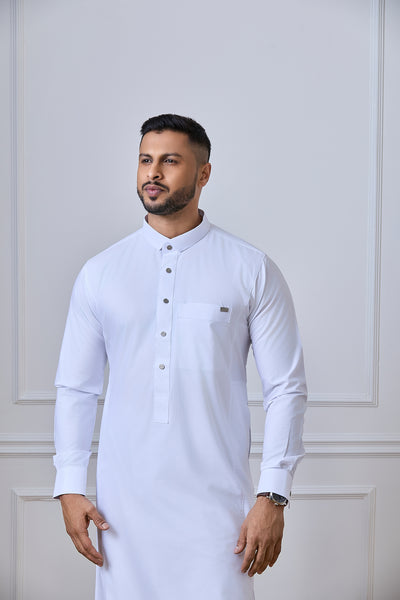 White Tuxedo Thobe | AN 2260