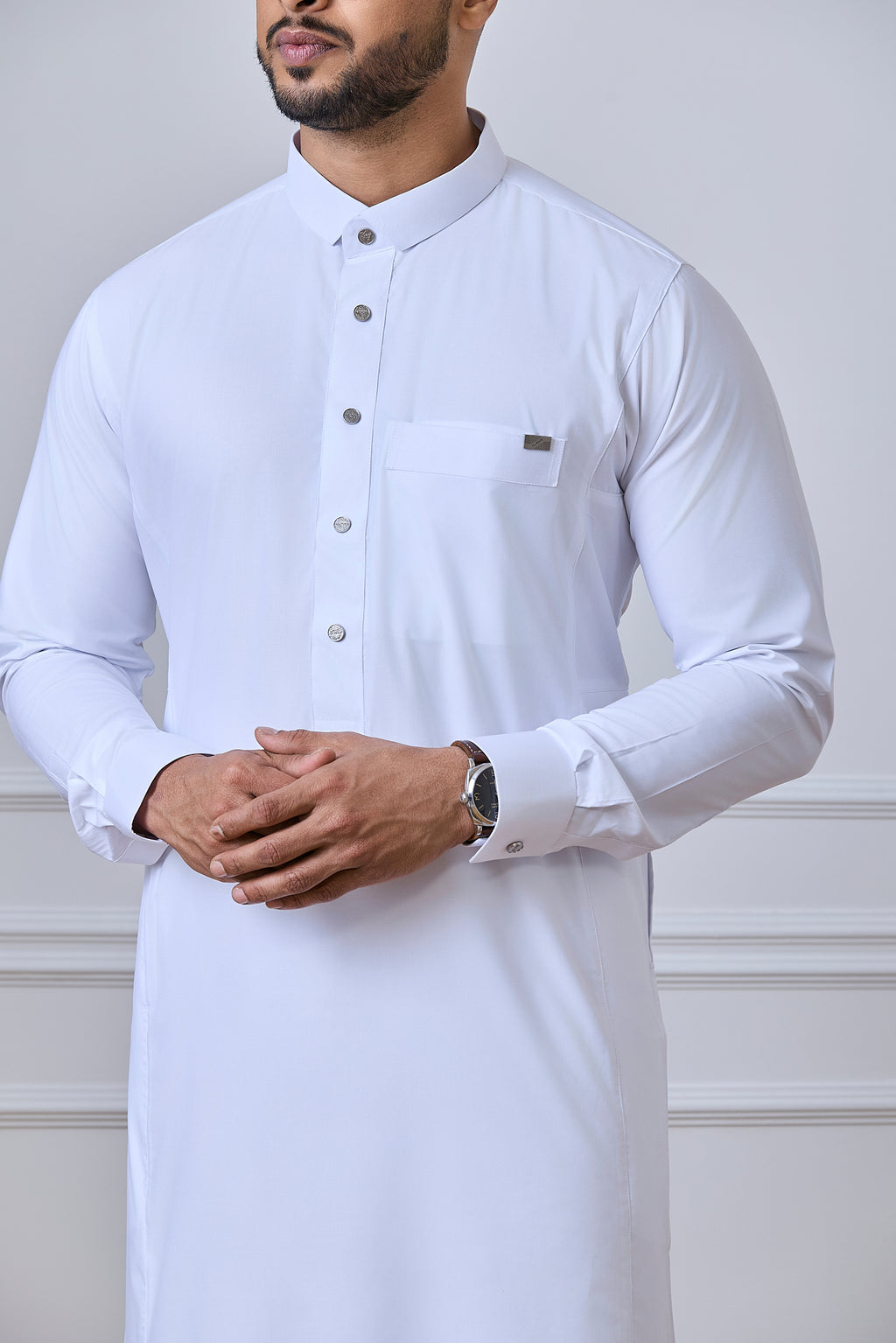 White Tuxedo Thobe | AN 2260