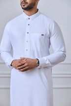 White Tuxedo Thobe | AN 2261
