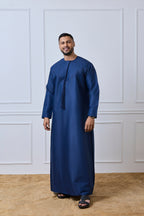 Blue Pleated Emirati Thobe | AN 2303