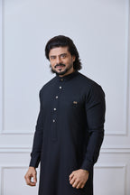 Black Soft Material Arabic Jubba | AN 1538