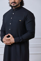 Black Soft Material Arabic Jubba | AN 1538