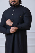 Black Soft Material Arabic Jubba | AN 1538