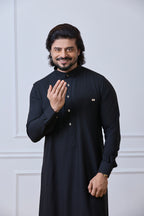 Black Soft Material Arabic Jubba | AN 1538