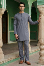 Steel Grey Short Kurta Pyjama EC05
