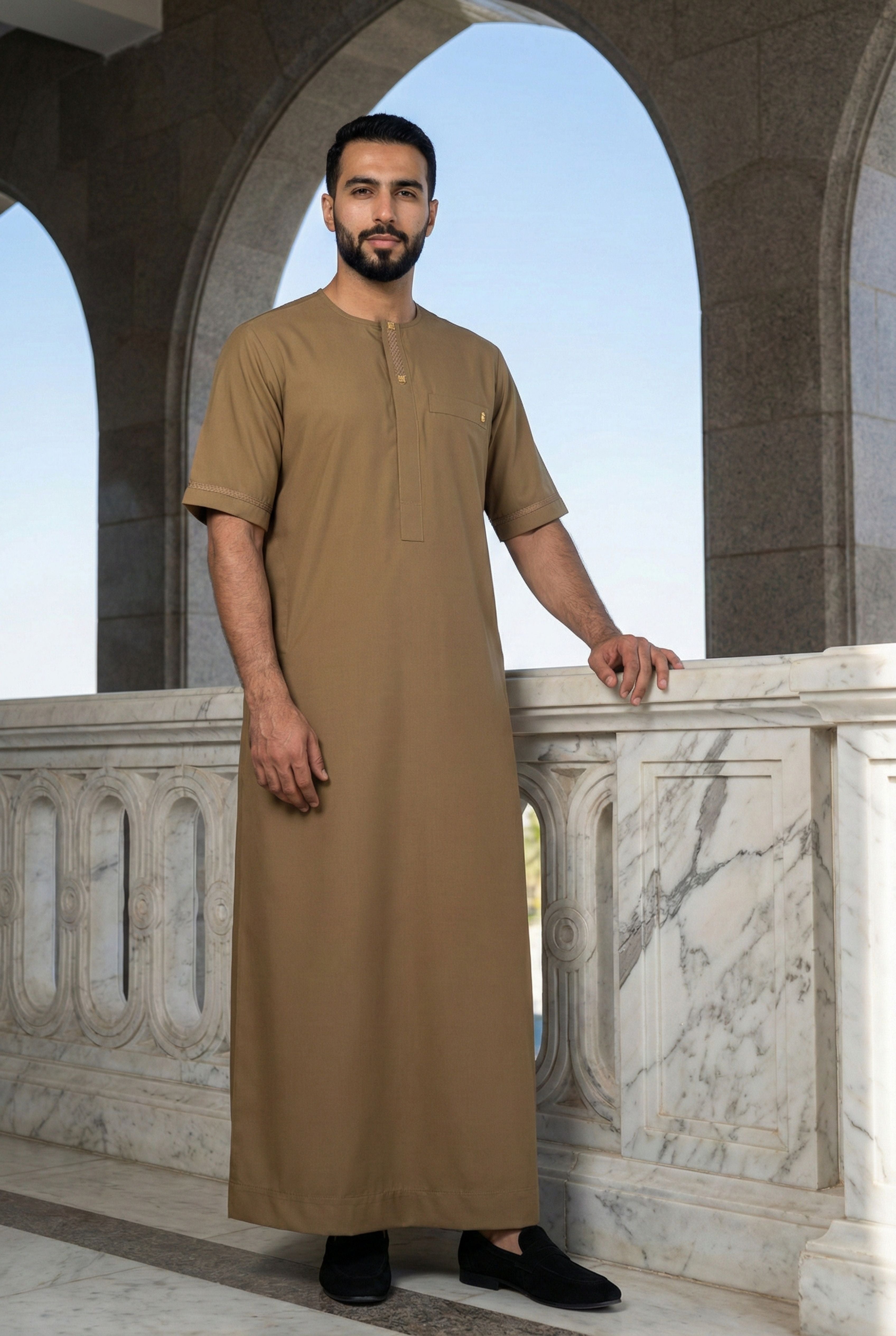 Half Sleeves Light Brown Thobe NC06