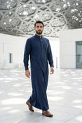 Signature Navy Blue Overlapping Thobe AC05