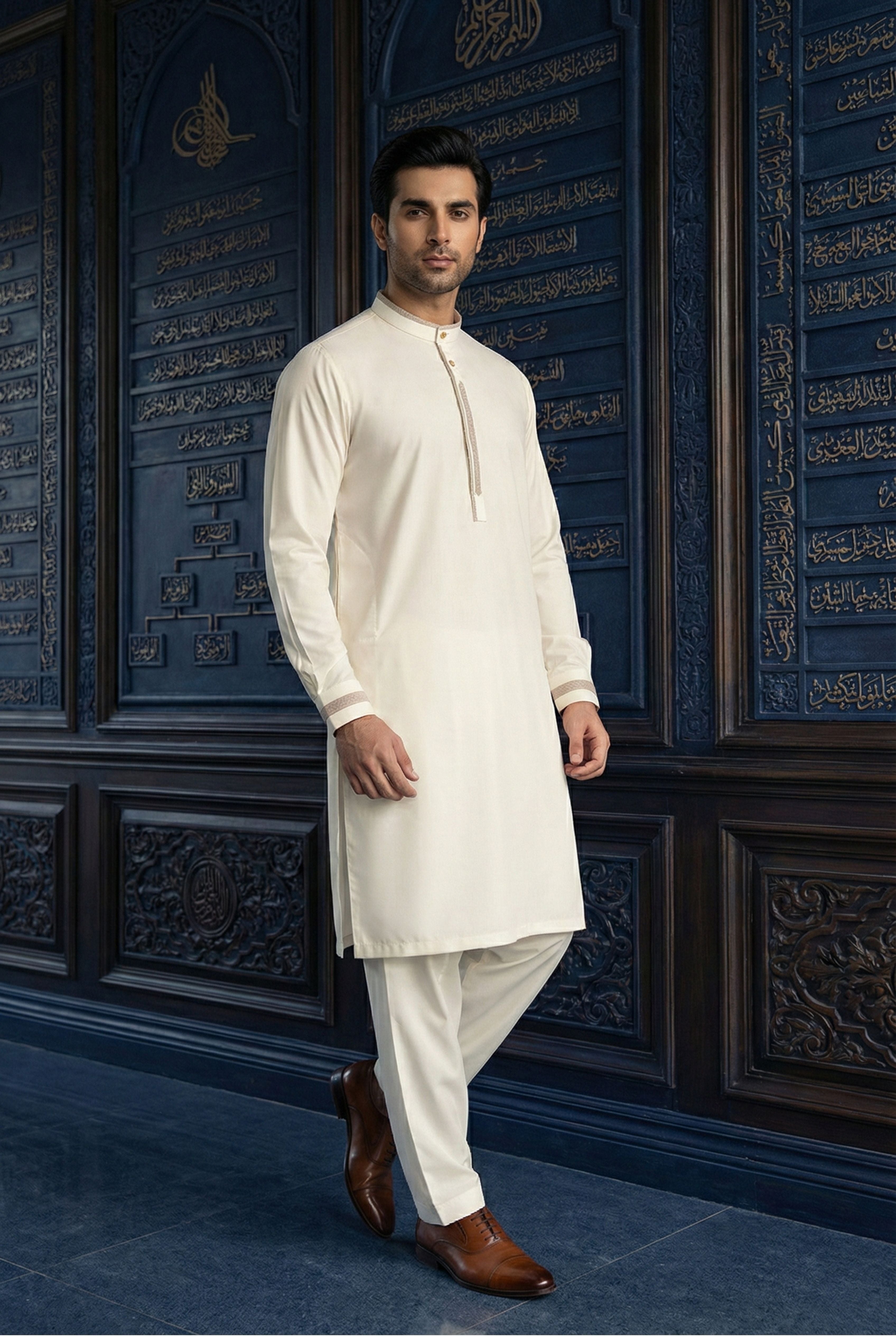 Light Cream Kurta Pyjama IG07