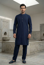 Navy Blue Kurta Pyjama IG11