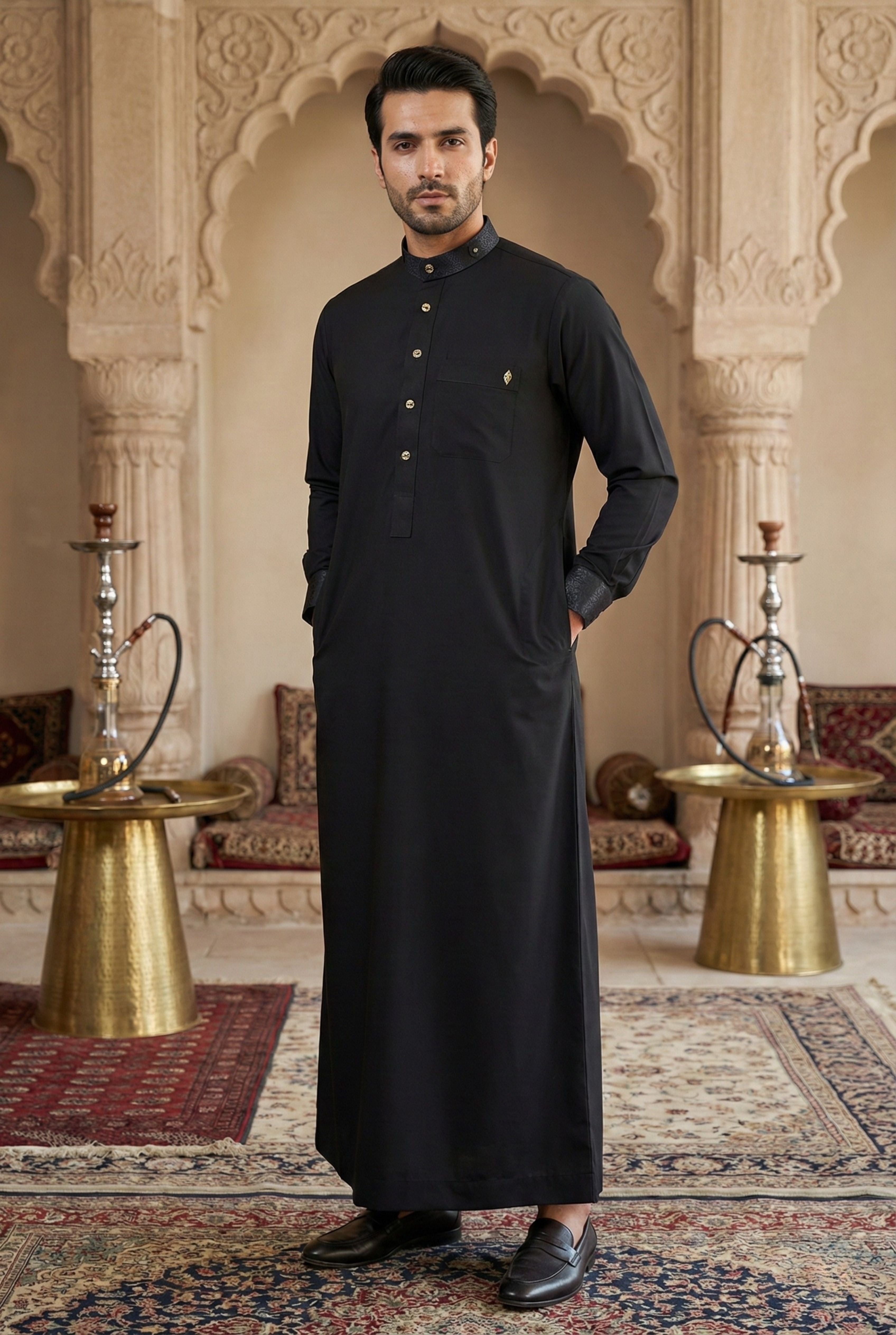 Platinum Onyx Black Thobe SC12