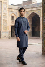 Graphite Grey Kurta Pyjama with Jacket LL06