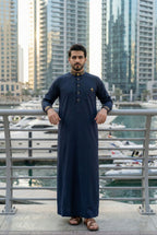 Platinum Navy Blue Thobe SC06