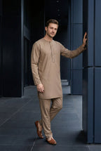 Light Brown Short Kurta Pyjama EC02