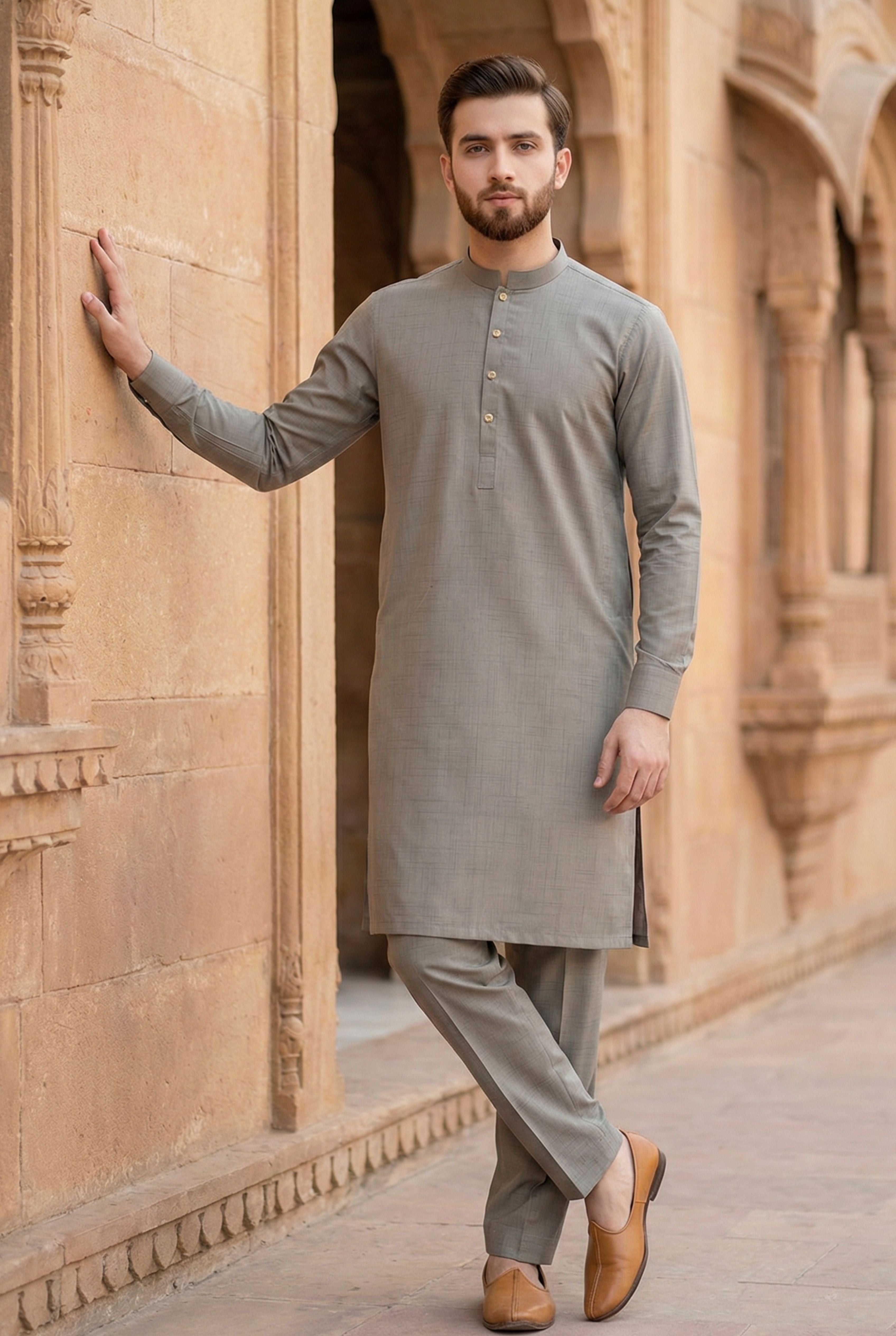 Sage Green Kurta Pyjama NN09