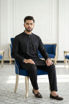 Onxy Black Kurta Pyjama IG05