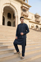 Sage Green Kurta Pyjama with Jacket LL08