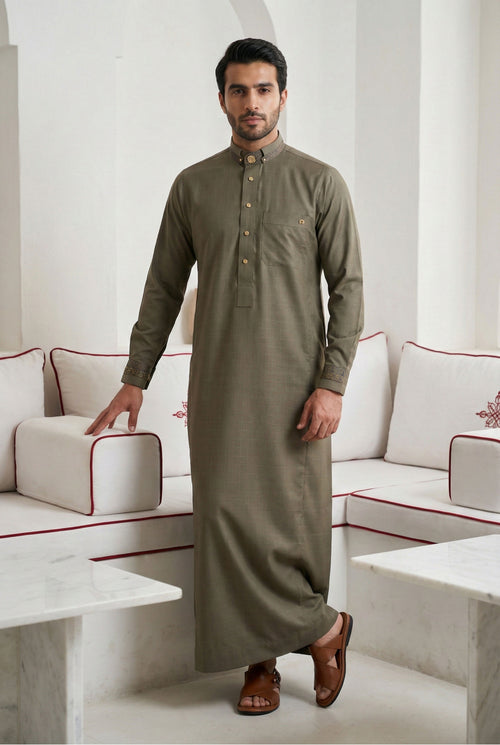 Platinum Khaki Brown Thobe SC11