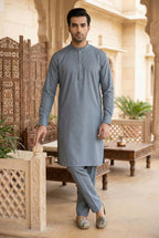 Slate Grey Textured Kurta Pyjama NN11