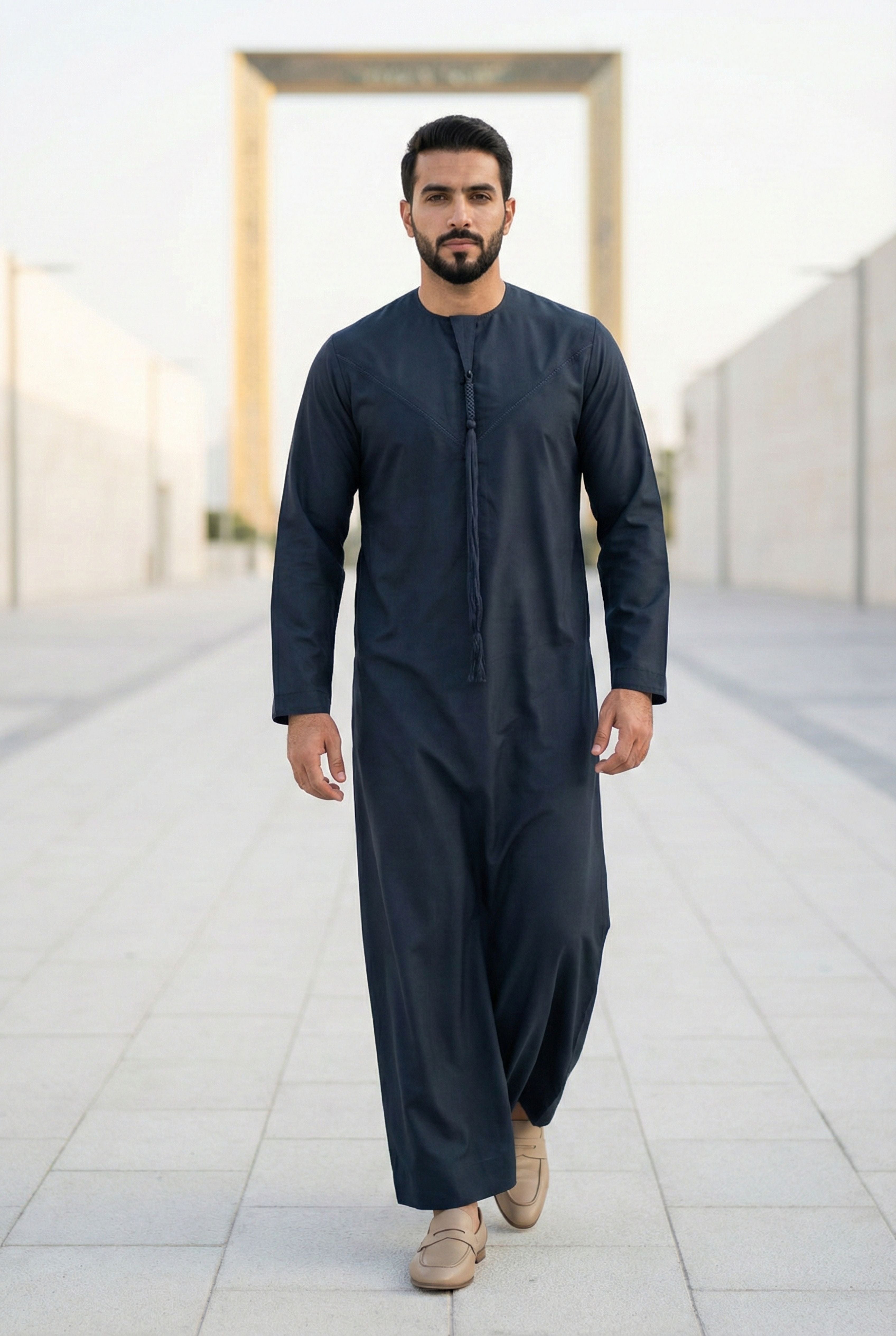 Emirati Emerald Green Pleated Thobe PO03