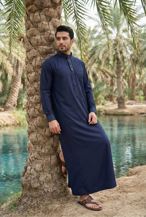 Signature Navy Blue Thobe AC01