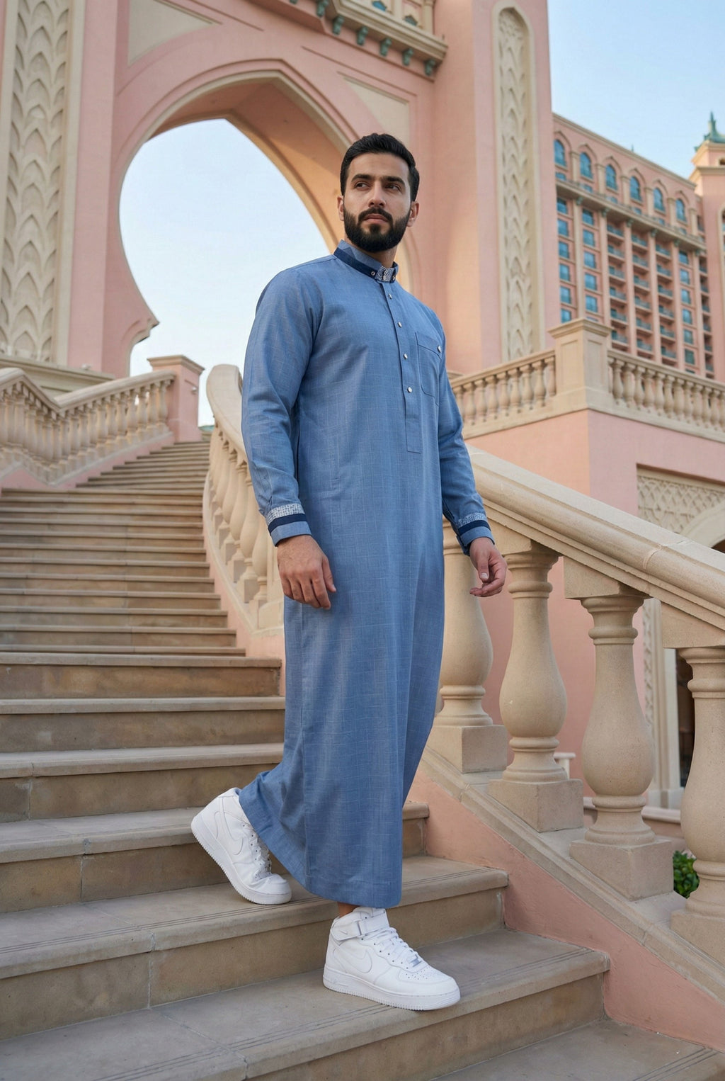 Platinum Denim Blue Thobe SC09