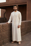Emirati Light Cream Pleated Thobe PO02