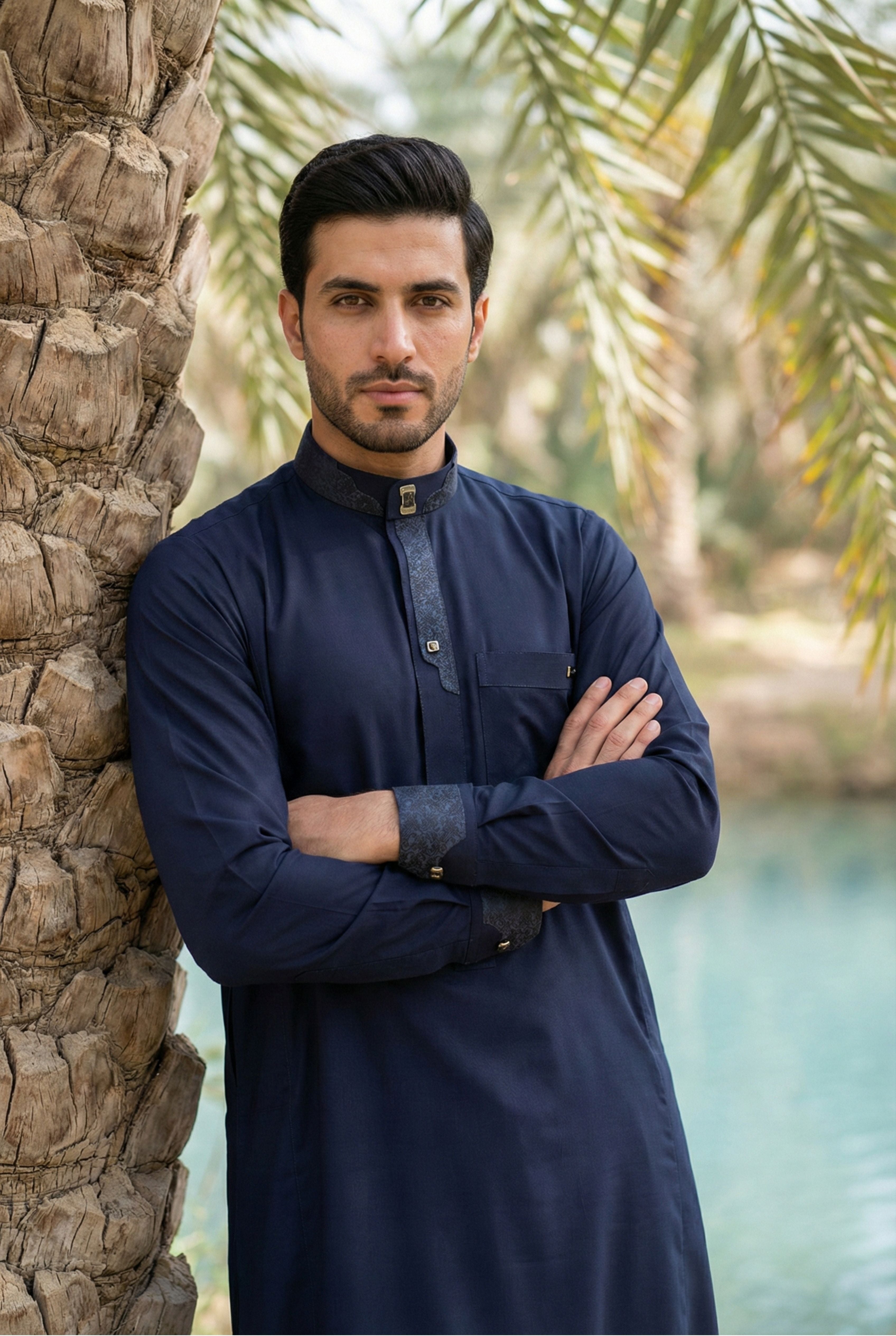 Signature Navy Blue Thobe AC01