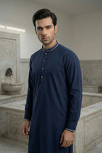 Navy Blue Kurta Pyjama IG11