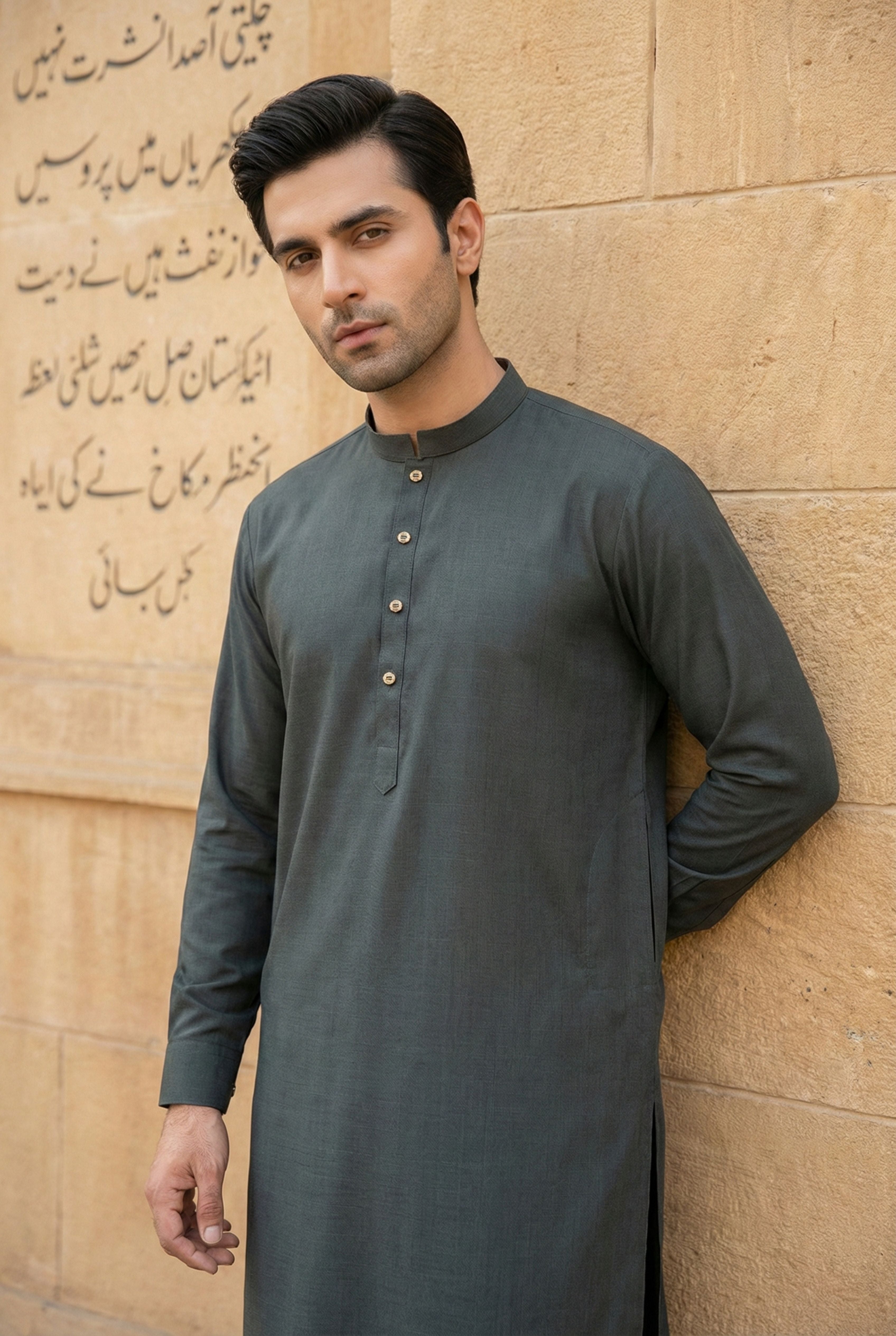 Dark Green Kurta Pyjama IG02