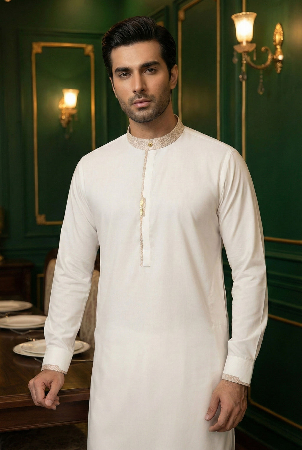 Light Cream Kurta Pyjama IG01